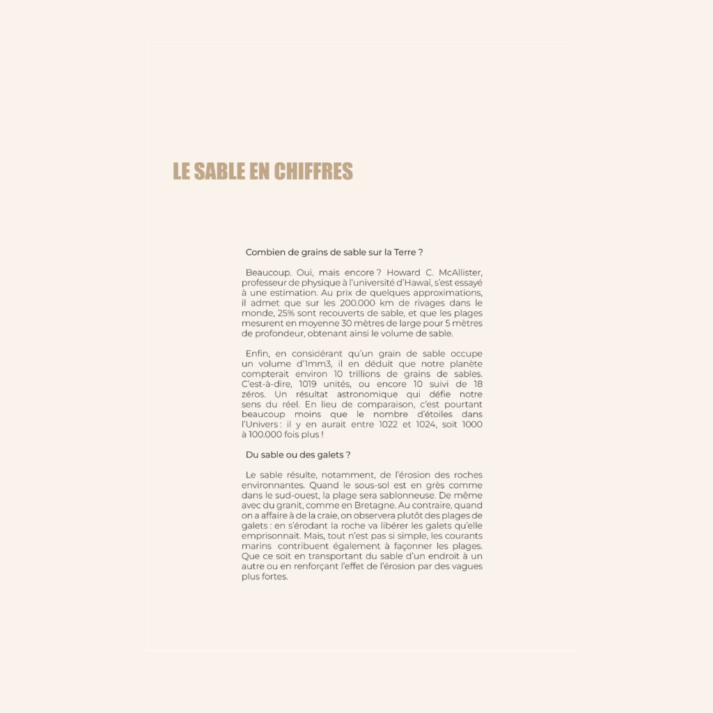 Infographie sable